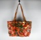 Sakroots Orange Artist Circle Flower Power Floral Purse/Shoulder Bag