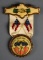 Antique Odd Fellows Handshake Patriotic Order Sons of America Button and Ribbon Pin