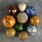 Lot of Ten Clay/ Bennington 14-20 mm Marbles