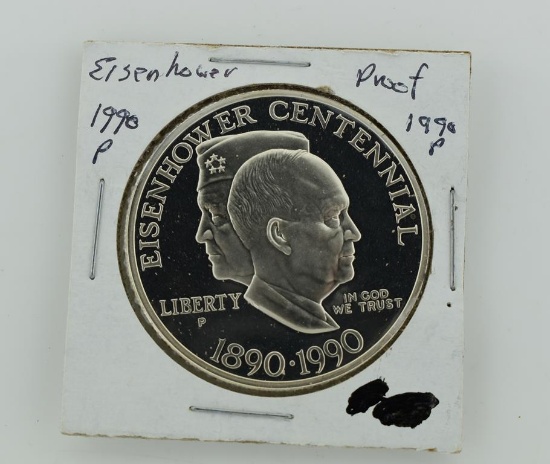 1990  U.S. Commemorative Silver Dollar, Eisenhower Centennial, Uncirculated