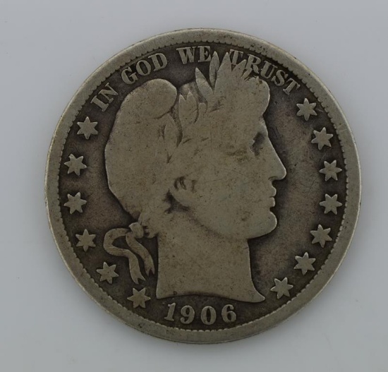 1906-D Barber Silver Half Dollar