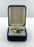 14K Gold Pave-Set Diamond Ring, Size 6.5