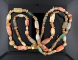 Polished Natural Stones Bead 50” Necklace