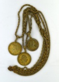 Miriam Haskell Designer 24” Gold Coin Necklace