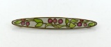 Lovely Art Nouveau Cloisonne Enameled Pin, 2.5”