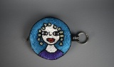 Elissa Bloom Zip-Top Beaded Coin Purse with Key Ring