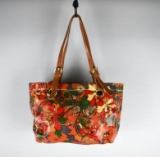Sakroots Orange Artist Circle Flower Power Floral Purse/Shoulder Bag