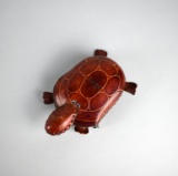 Hand Crafted Embossed Leather Turtle Zipping Coin Purse, Hawaii