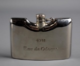 Antique Eau De Cologne, 4711 Silver Plated Cologne Pocket Flask