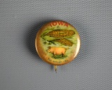 Antique Iowa Corn & Pig Pinback Button