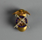Vintage US Army Quartermaster Insignia Enameled Bronze Pin