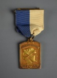 Vintage Gold Filled Philadelphia Suburban H.S. 1942 Pole Vault Class-A Medal with Ribbon