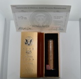 $50 Ballistic Roll US Legal Tender Never Circulated 2007 Presidential Washington Dollars w/ COA