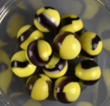 Lot of Eleven Yellow & Brown Bumblebee 15-16 mm Collector's Marbles