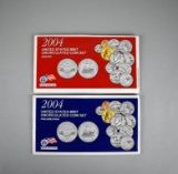 US Mint 2004 Uncirculated Coin Set: Denver & Philadelphia  w/ Specifications Cards, COA