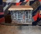 Vintage Milk Bottle Crate & Old Glass Milk Bottles, Crafted into Live Edge Wood Top Side Table
