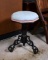 Antique Victorian Metal Base Swivel Piano Stool with Upholstered Seat