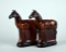 Pair of Avon Brown Glass Horse Figural Bottles