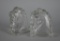Pair of Clear Glass Horse Head Bookends
