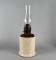 Antique Plume & Atwood Mfg. Co. Oil Lamp, Cream Porcelain Body w/ Leaf Motif, 19” H