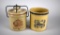 Two Vintage Schuler's Restaurants Ceramic Preserves / Food Jars, One Has Lid