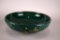 Vintage USA Pottery Green Glazed and Hand Painted Console Bowl