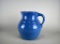 Vintage USA Pottery Light Blue Glaze Water Pitcher, Incised 232 on Base
