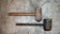 Two Old Wooden Work Mallets