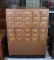 Vintage Hardwood Library Card File Cabinet with Pullouts for Writing