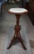 Antique Victorian Walnut Plant Stand with Marble Top