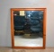 Vintage Rectangular Knotty Pine Frame Wall Mirror