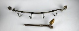 Forged Iron Pot Rack & Hook with Leaf Motif