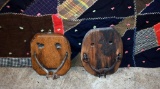 Two Antique Wood & Metal Horse Snow Shoes