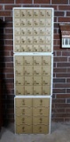 Column of Vintage Post Office Boxes with Extra Locks & Keys