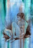W. David Crenshaw (So. Car., D. 2001) Seated Female Nude, Watercolor, Signed Lower Right