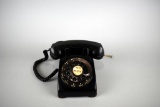 Vintage Mid-Century Modern Era Black Western Electric Rotary Dial Phone