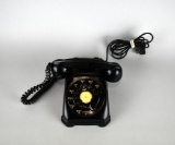 Vintage 1950s Stromberg Carlson Black Bakelite Case Rotary Dial Phone, Northern Electric Handset