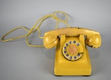 Vintage 1950s Western Electric Yellow Bakelite Case Rotary Dial Phone