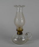 Antique Holmes Booth & Haydens Blown Glass Oil Lamp, 9” H