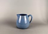 Antique Blue Glaze USA Pottery Milk Pitcher, Incised 234 in Base