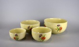 Set of 4 Hall's Superior Quality Nesting Mixing Bowls, Floral Motif, Lot 318