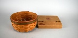 Longaberger 2000 Round Button Basket & Button Basket Brick