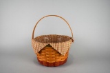 Longaberger Homestead Collectors Edition Round Swing Basket w/ Autumn Plaid Liner & Protector, 1999