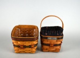 Longaberger 1998 Father's Day Basket w/ Protector & 1993 Inaugural Basket w/ Liner & Protector