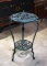 Verdigris Patinated Metal Plant Stand, Grapevine Motif