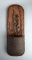 Art Pottery Wall Pocket with Impressed Floral Pattern & Leather Loop for Hanging