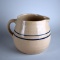 Vintage 6” Stoneware Pitcher with Two Blue Stripes