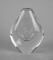 Orrefors Signed Crystal Vase with Bird Perched on Branch Motif & Storage Bag, Sweden