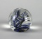 Rollin Karg Blue & Green Swirl Art Glass Paper Weight, Signed