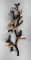Gilt & Painted Metal Birds on Limb Wall Art